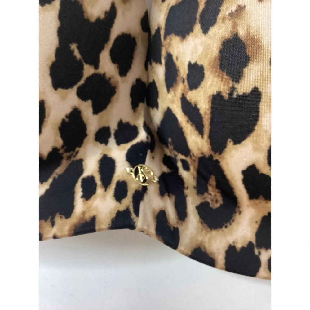 Victorias Secret Leopard Print Push‎ Up Bra Animal Print Tan Brown Black Logo